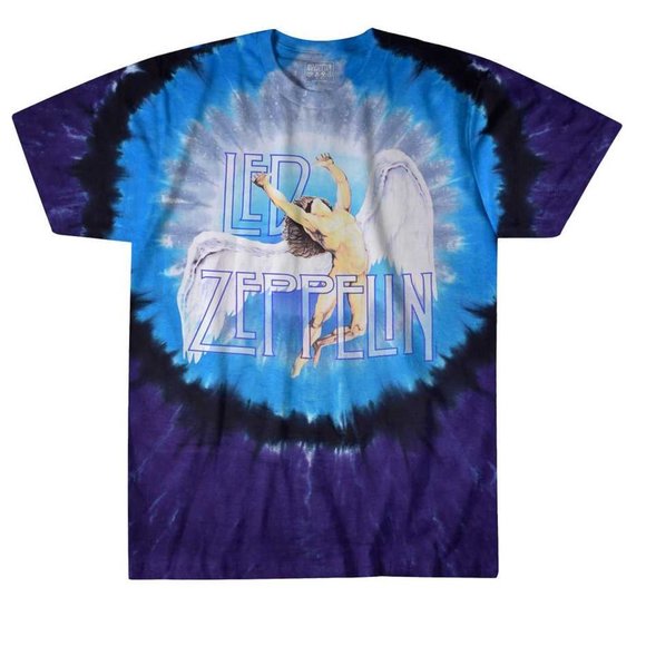 Led Zeppelin Swan Song Oringinal 2012 metal rock Tie Dye Official T-Shirt L NWT - Picture 2 of 5
